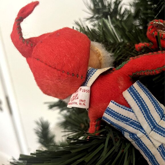 Annalee Mobilitee Dolls Santa's Elf,  Apron, and Ruler Vintage 1955 Christmas - Picture 6 of 7